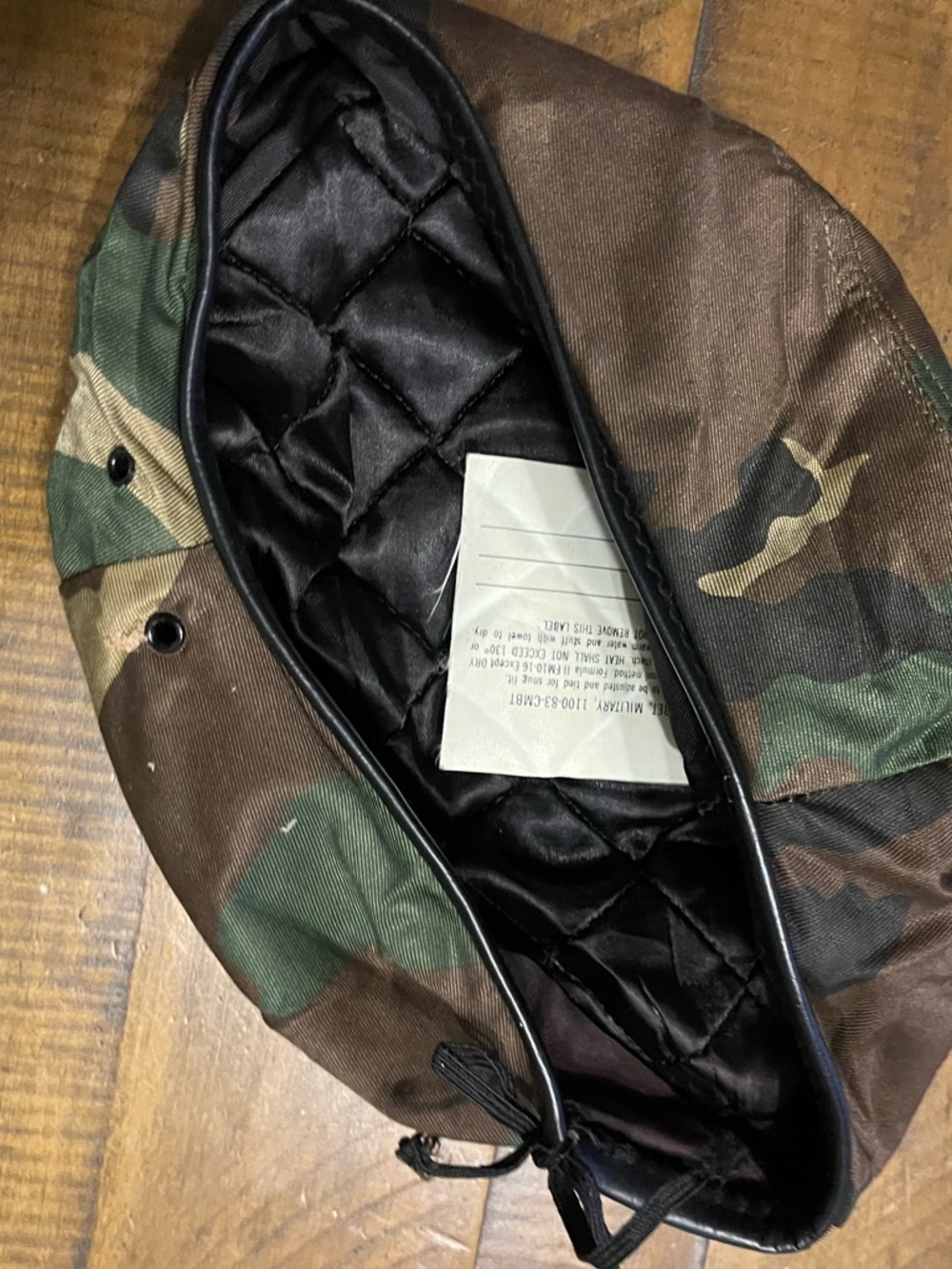 Men's Camo Quilted Lined Military Beret - Woodland Camouflage